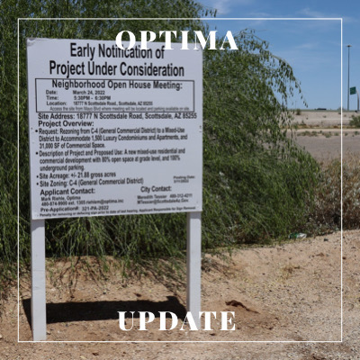Photo of the Optima McDowell Mountain Village project in North Scottsdale.