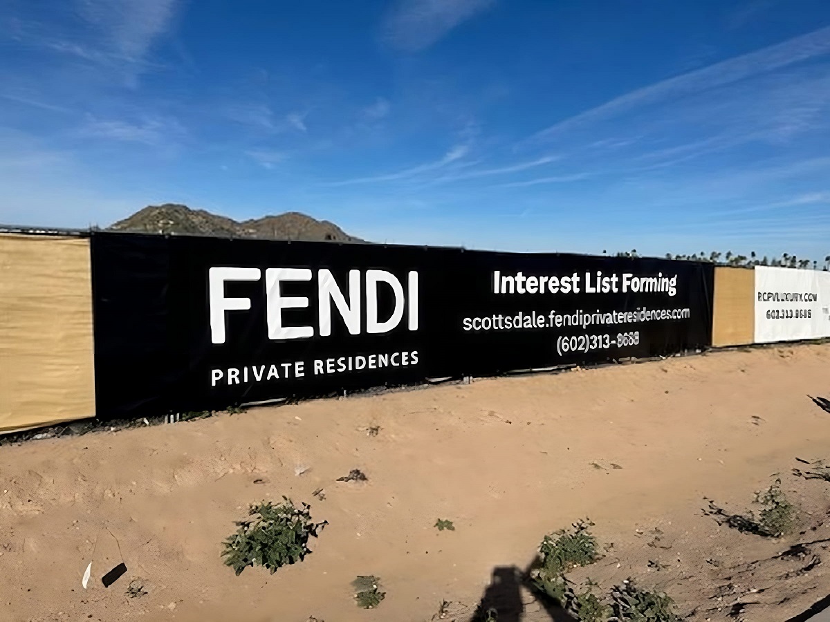 Photo of the FENDI Private Residences construction site in Scottsdale, Arizona. 