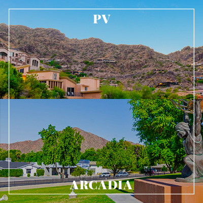 Photos of Paradise Valley and Arcadia.