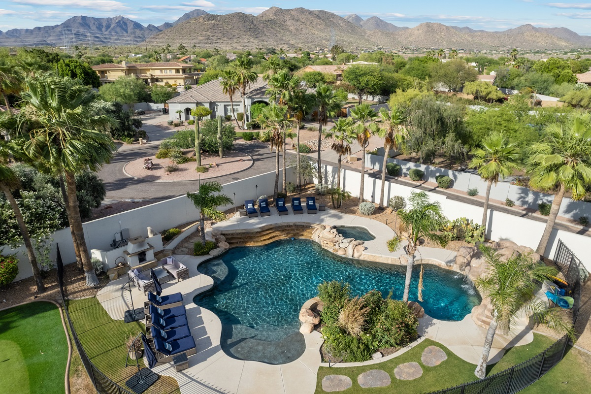 The backyard of a home in Greater Phoenix.