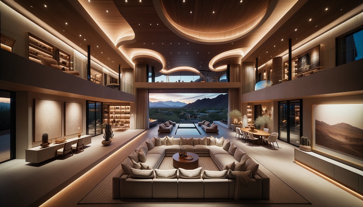 Rendering of a luxury home in the desert.
