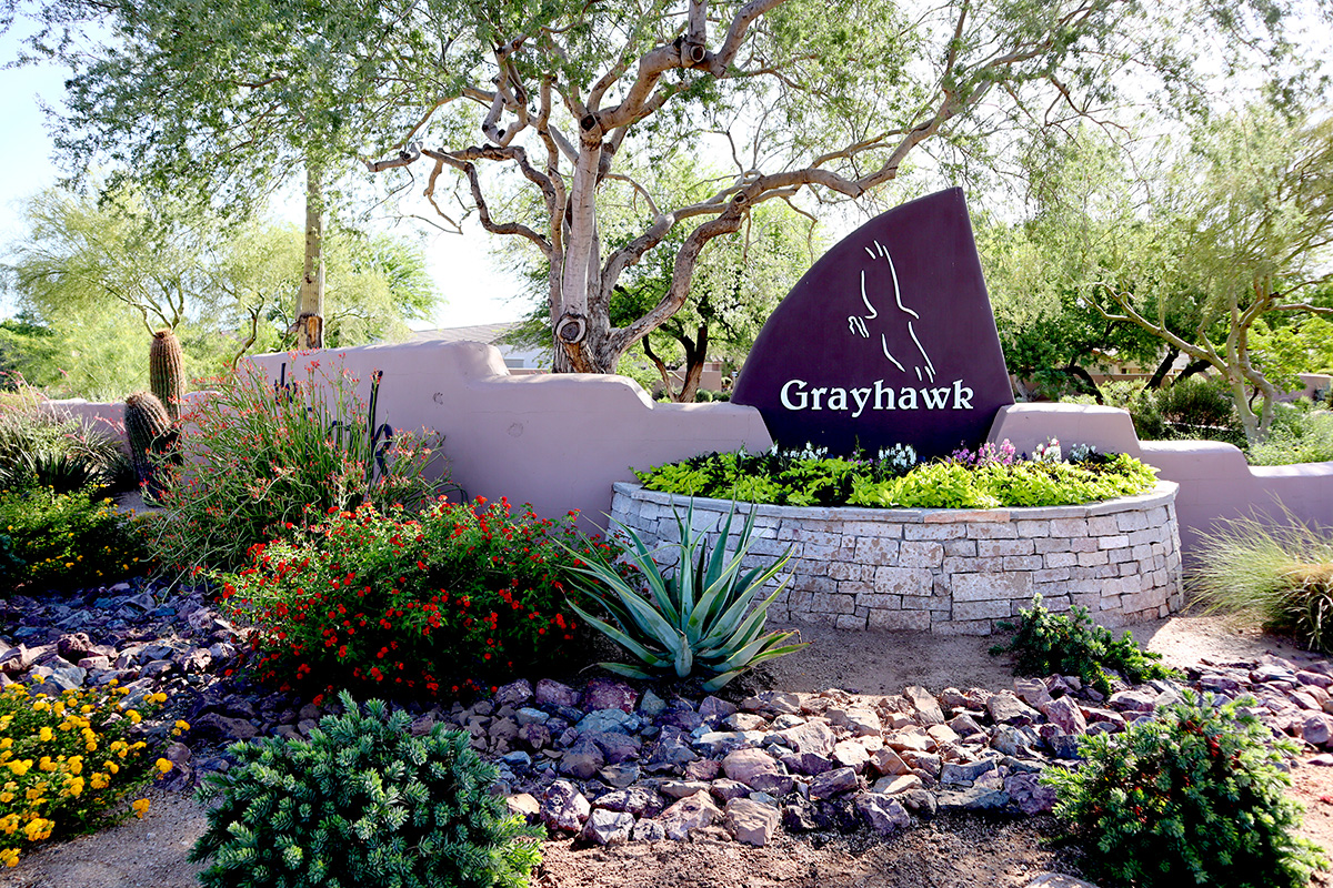 Sign of Grayhawk in Scottsdale, Arizona.