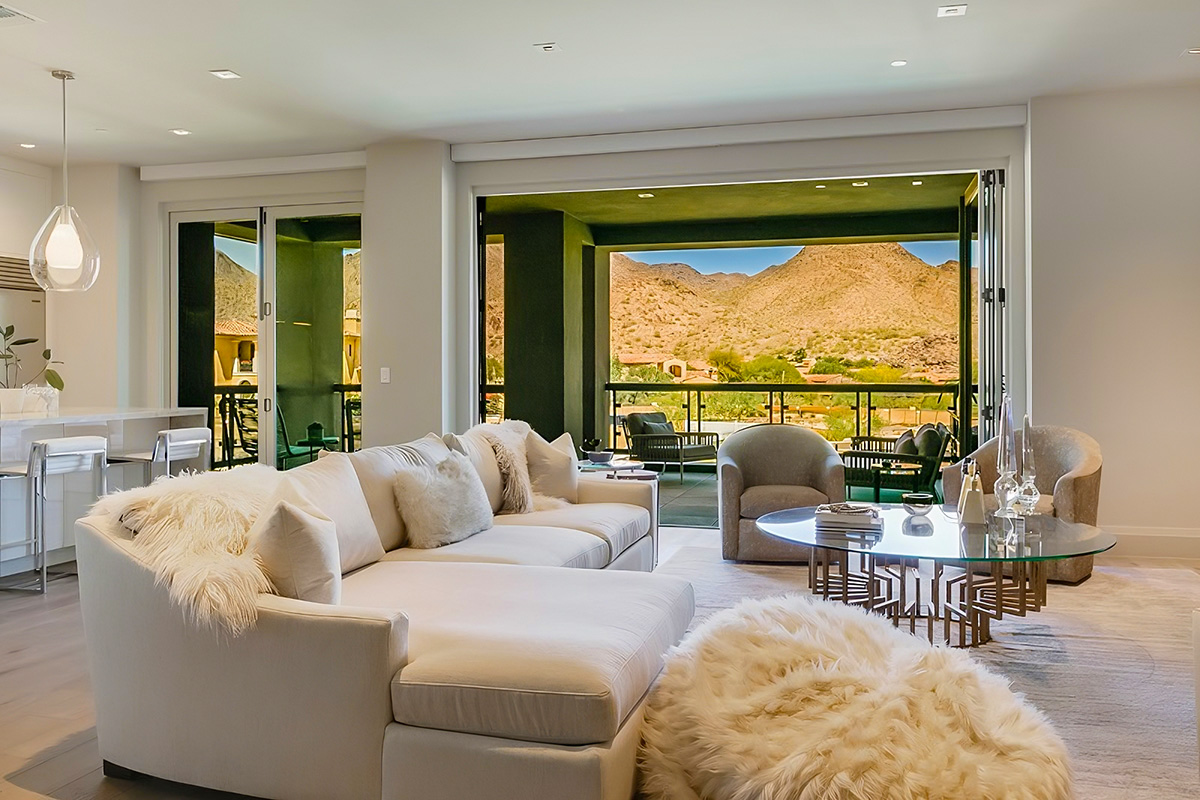 Mountain views from a condo unit at ICON at Silverleaf.