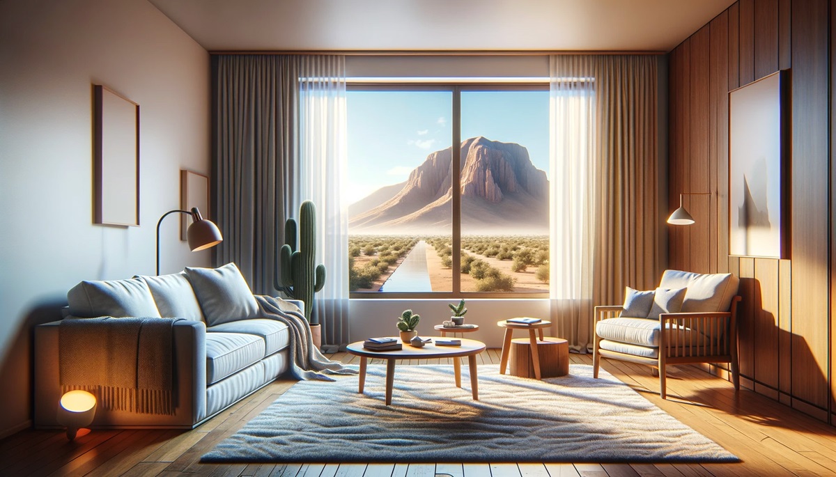 Rendering of an apartment in Arizona.