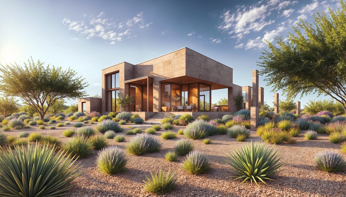 A modern high-end home in the desert.