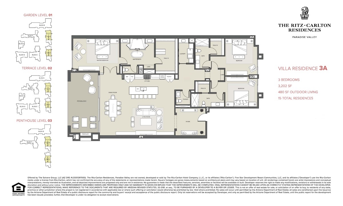Ritz-Carlton, Paradise Valley - Villa 3A Floor Plan.
