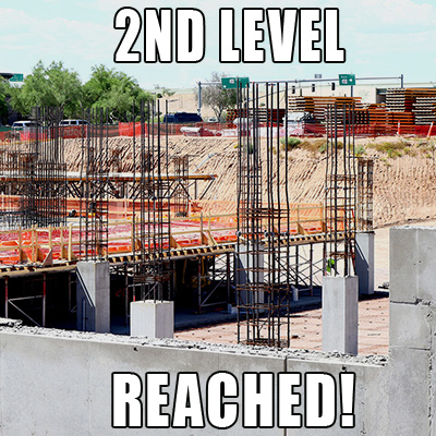 Photo of construction at Optima McDowell Mountain Village in Scottsdale, Arizona.