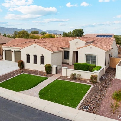 The front yard of a home.