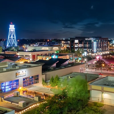 The city of Gilbert, Arizona at night.