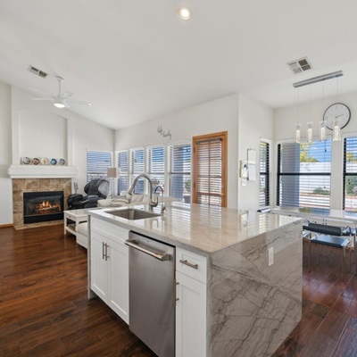 The kitchen of a nice home.