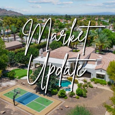 The words "Market Update" with a photo of a home in Greater Phoenix in the background.