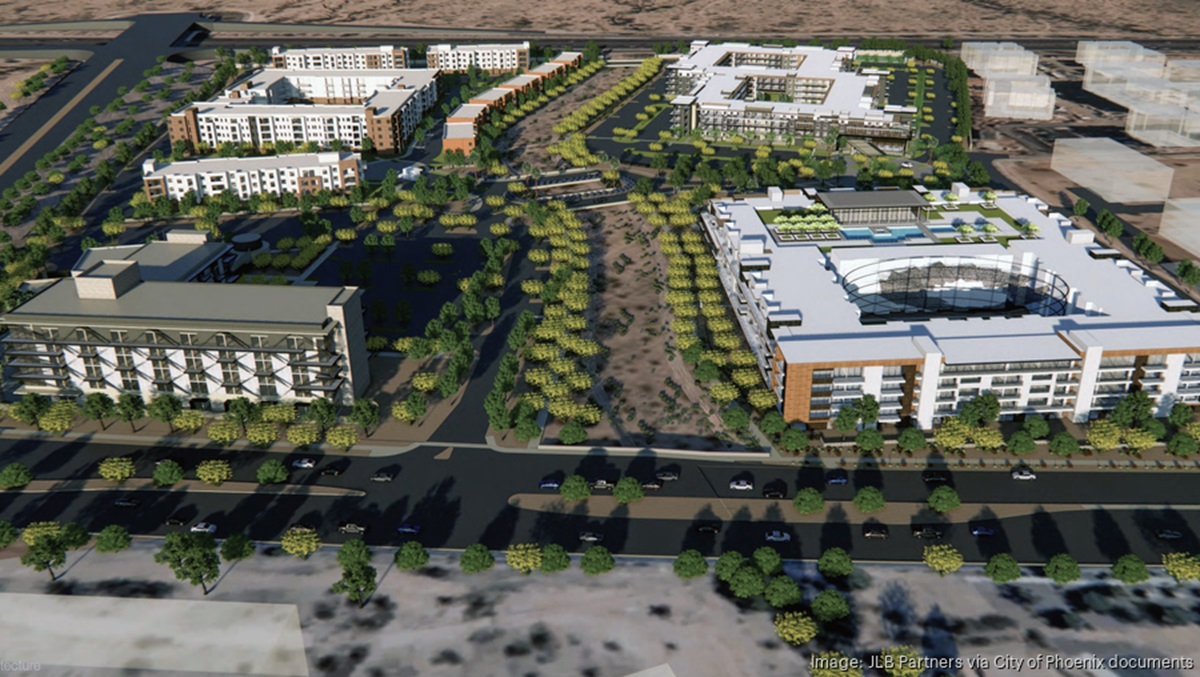 Rendering of a planned mixed-use development in North Phoenix by JLB Partners.