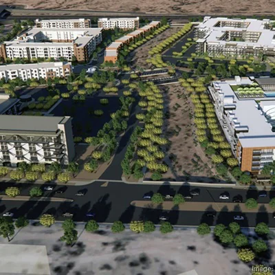 Rendering of a planned mixed-use development in North Phoenix by JLB Partners.