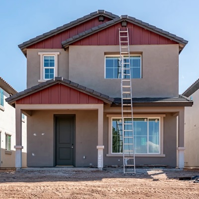 A new home under construction at Parkside Villas in Chandler, Arizona.