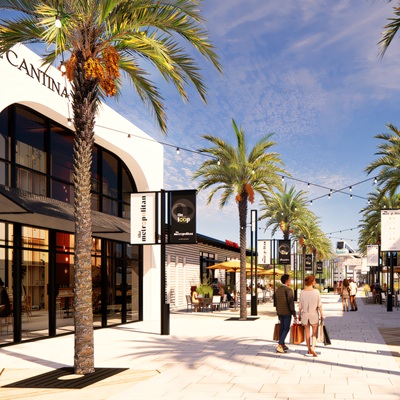 Rendering of the Metropolitan featuring shops, dining, and public spaces.