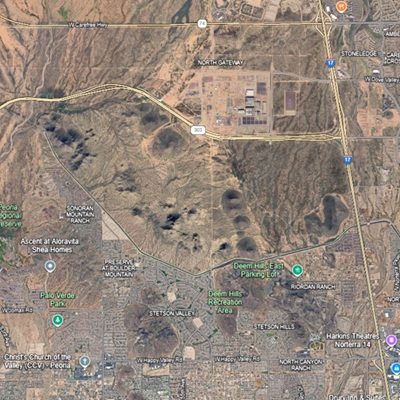 A map of the future North Phoenix location of NorthPark by Pulte Homes.