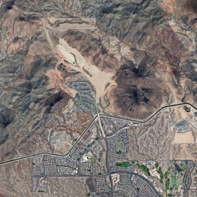 Top-down map shot of the Saddleback community in Peoria, Arizona.