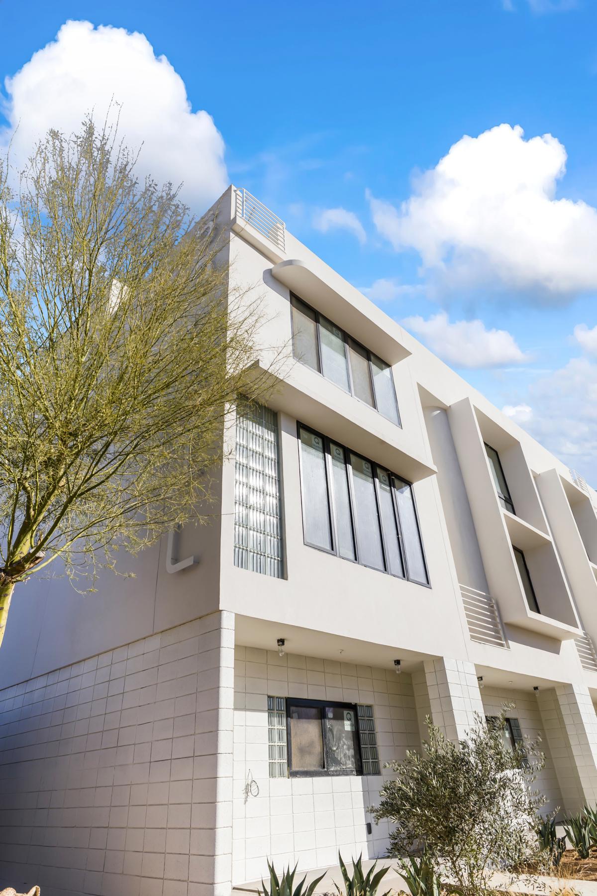 Exterior photo of a townhome unit at Soleil in Midtown Phoenix.