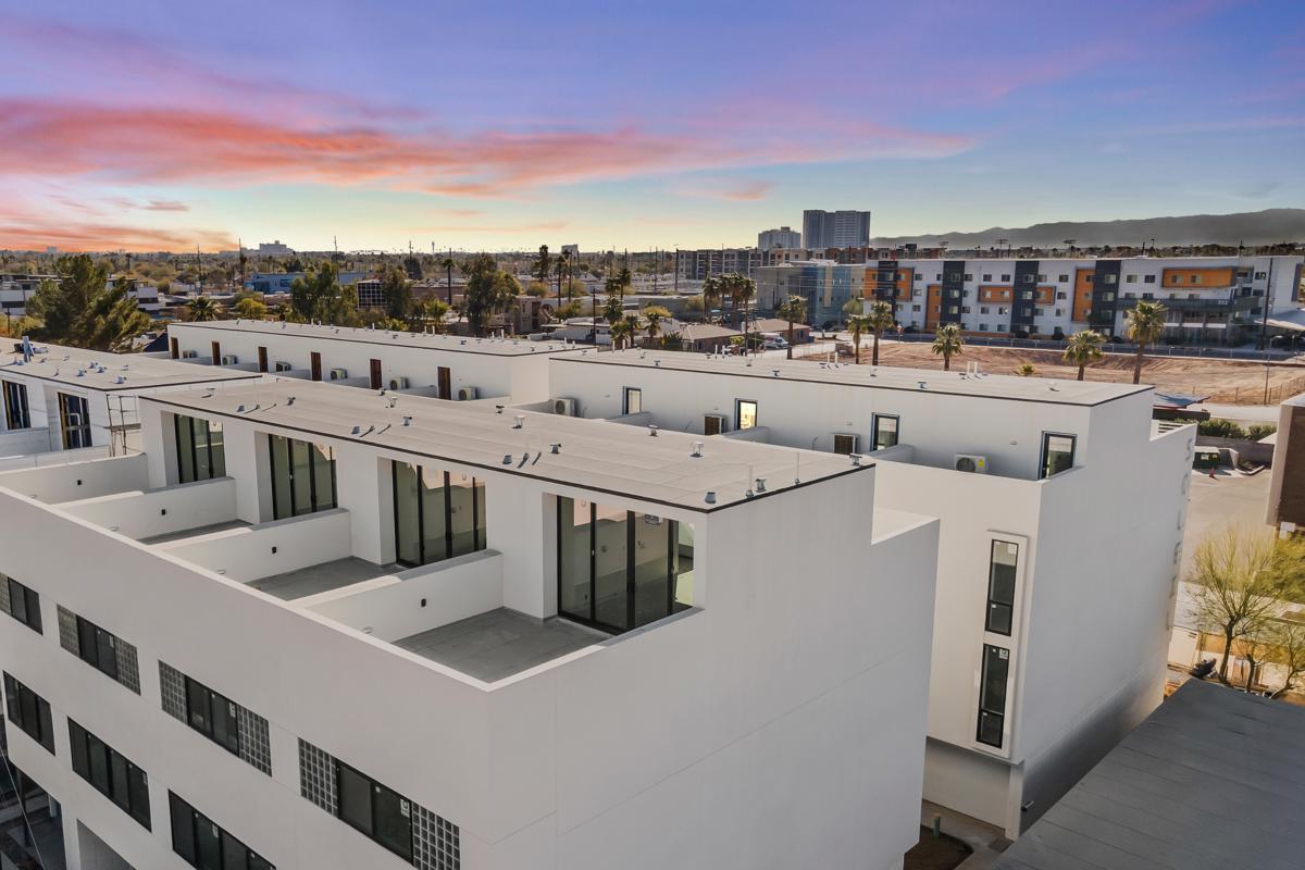 Exterior photo of a townhome unit at Soleil in Midtown Phoenix.