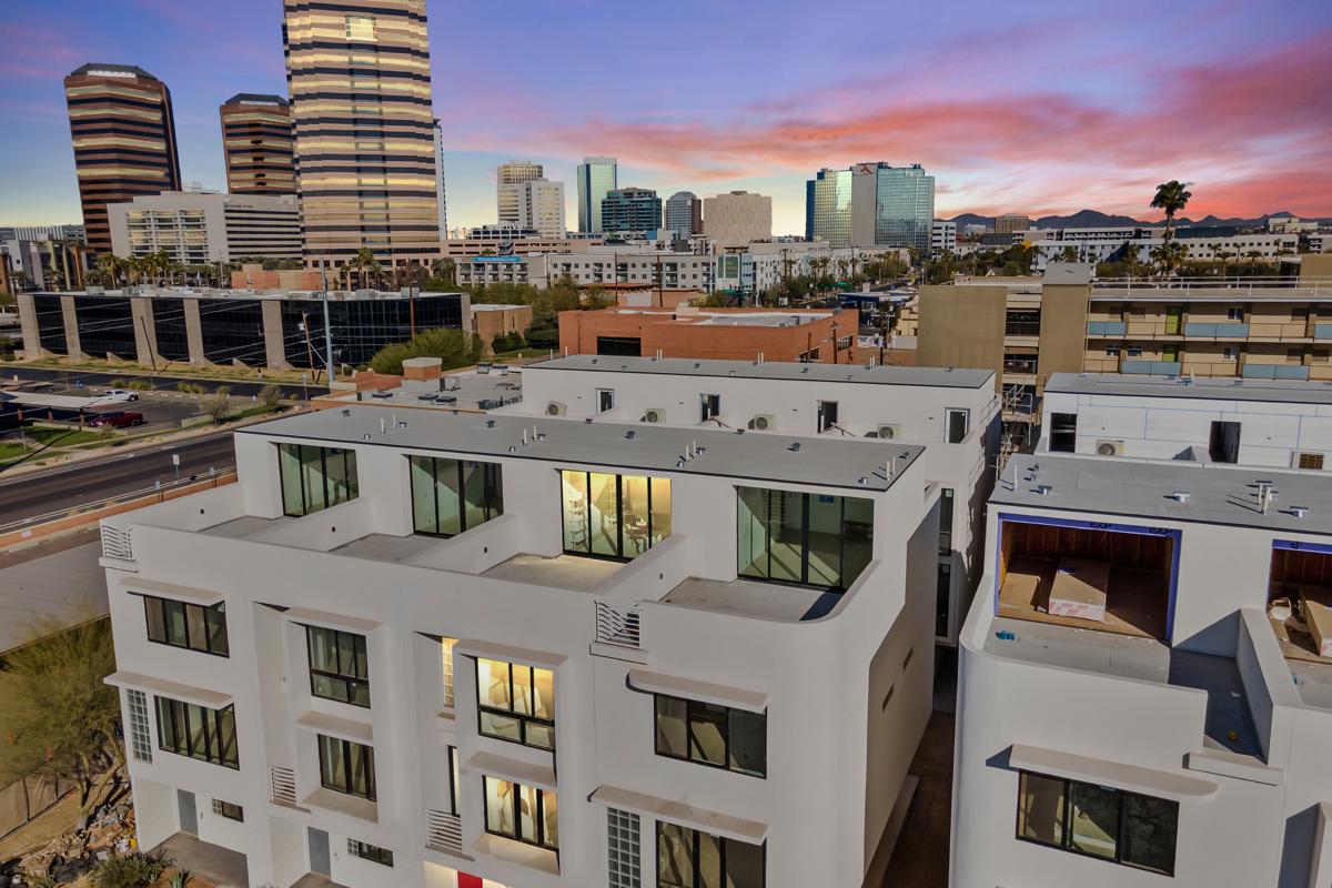 Exterior photo of a townhome unit at Soleil in Midtown Phoenix.