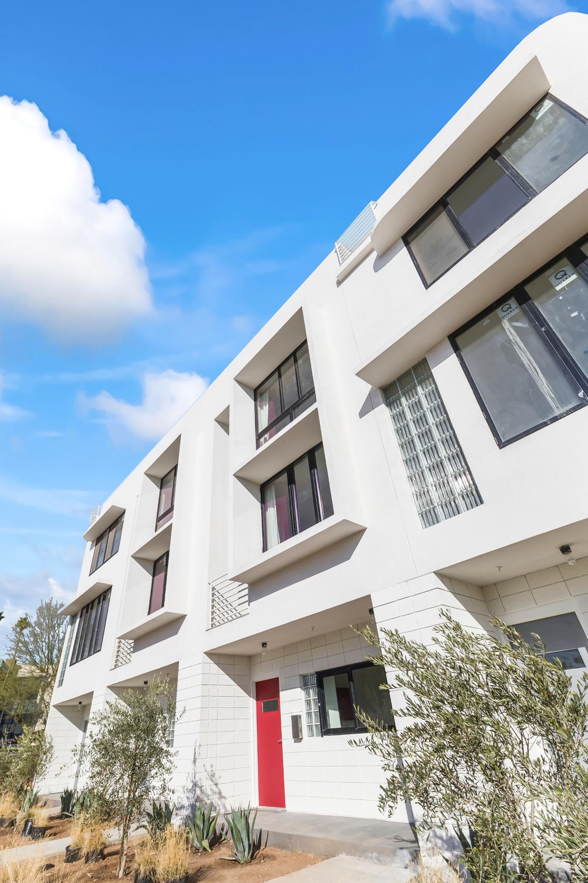 Exterior photo of a townhome unit at Soleil in Midtown Phoenix.