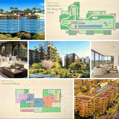 Collage of Optima McDowell mountain renderings.