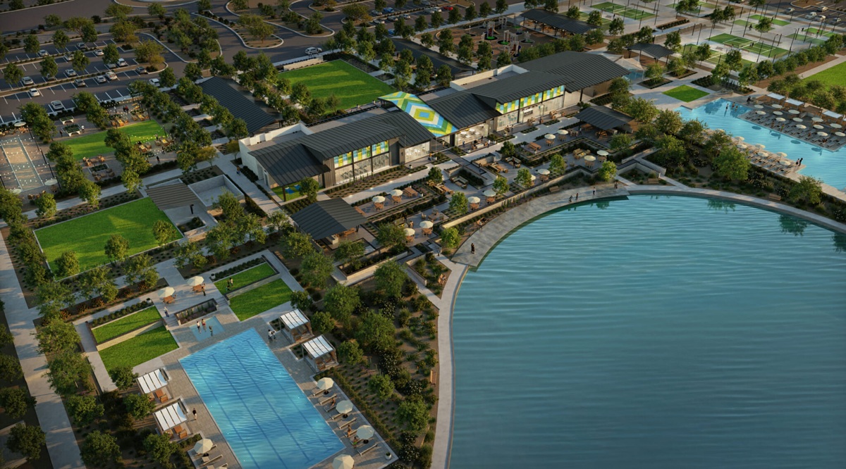 Rendering of the Floreo community center in Teravalis.