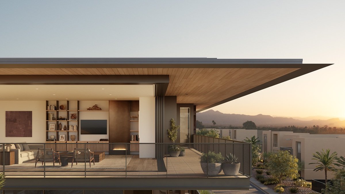 Rendering of the largest penthouse at Summit by Olson Kundig.