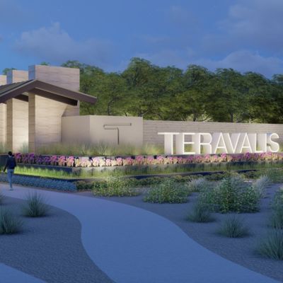 A rendering of a sign entering the community of Teravalis in Buckeye, Arizona.