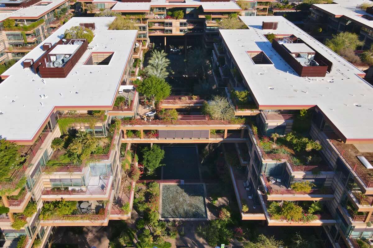 Aerial view of Optima Scottsdale AZ