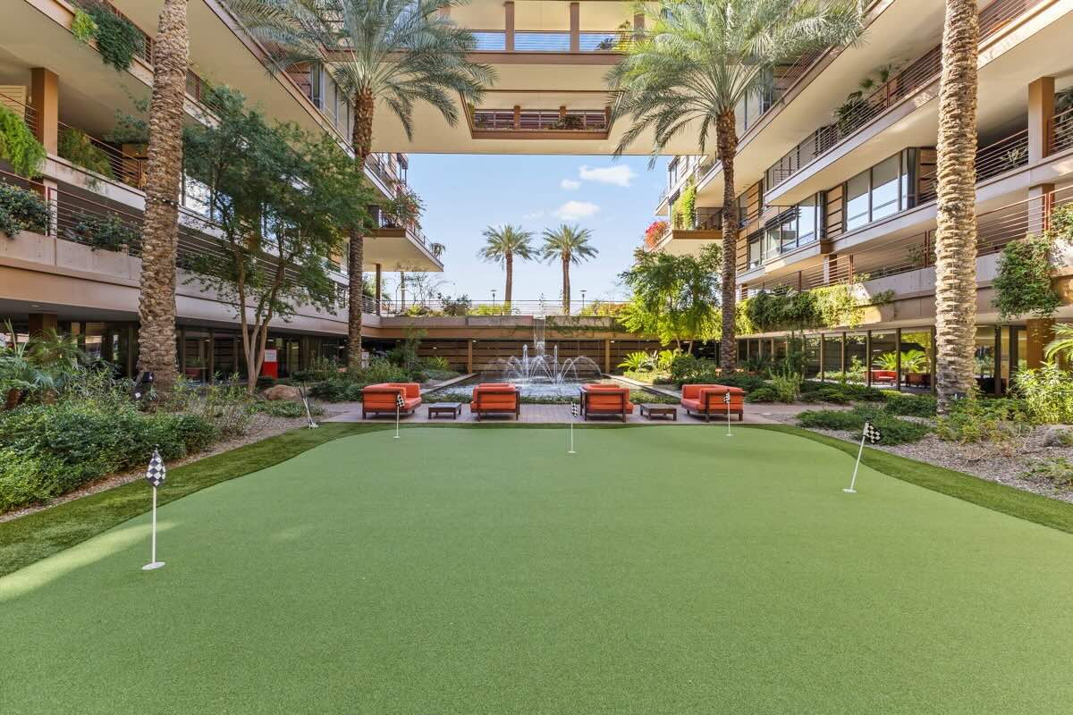 Shaded Scottsdale apartment building