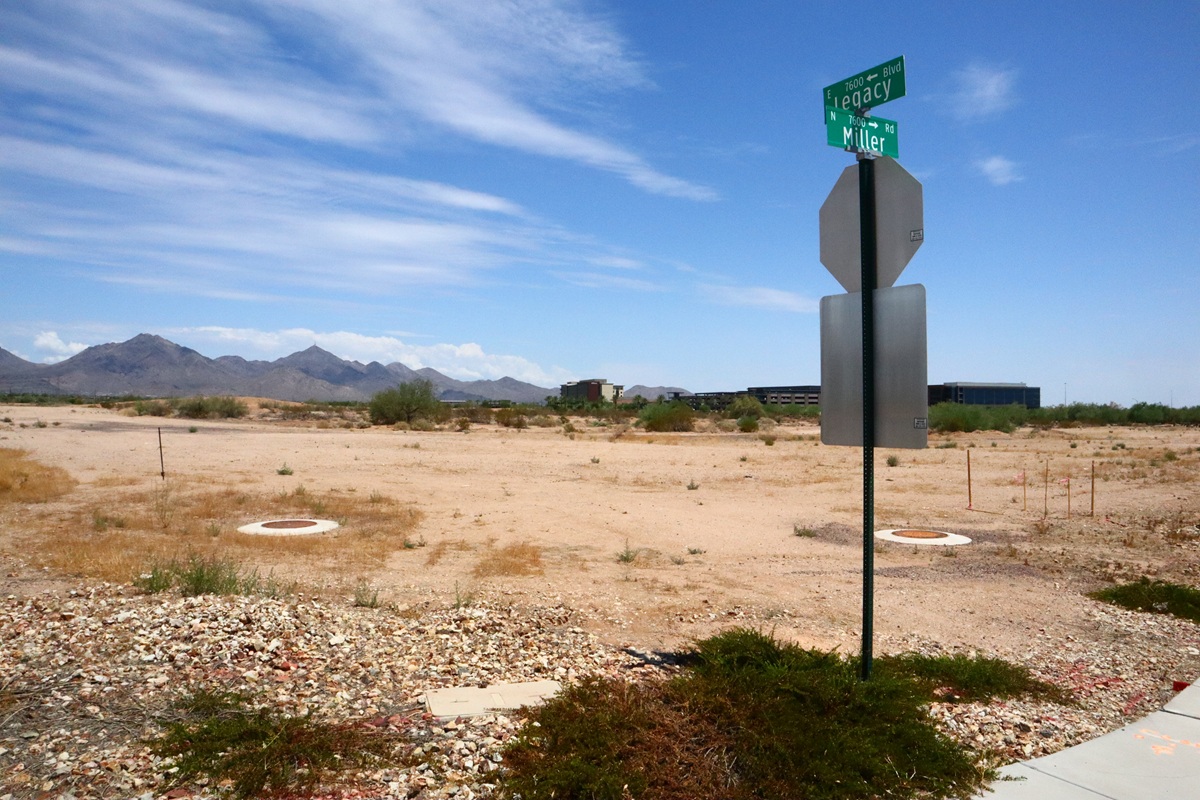 Corner of Legacy Blvd and Miller Rd near BB Living Townhomes site.